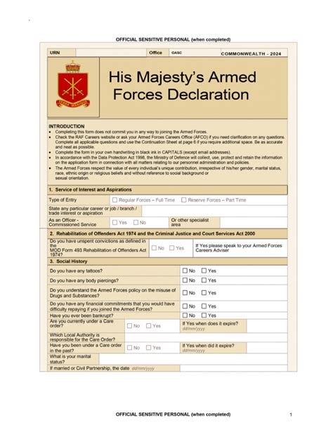 Approved by His Majesty's Armed Forces .